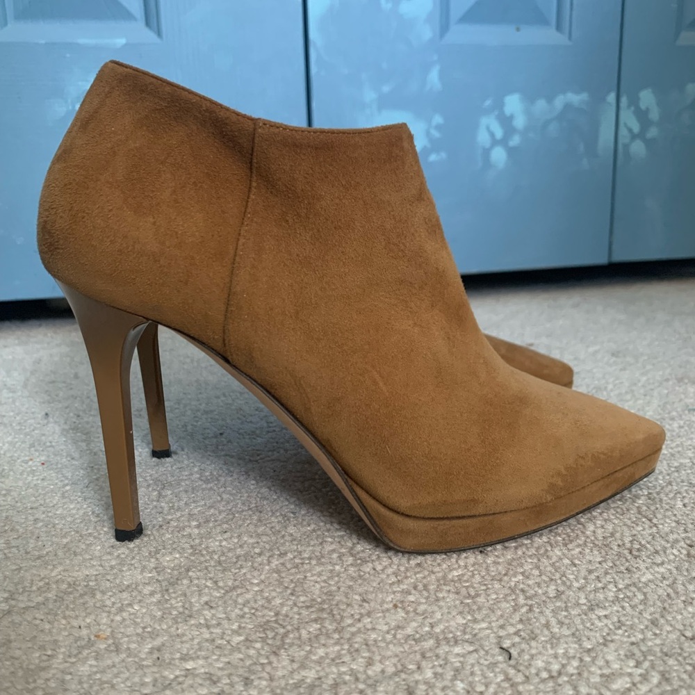 Jimmy Choo Lindsey Brown Suede Ankle Booties Stiletto Heel size 38